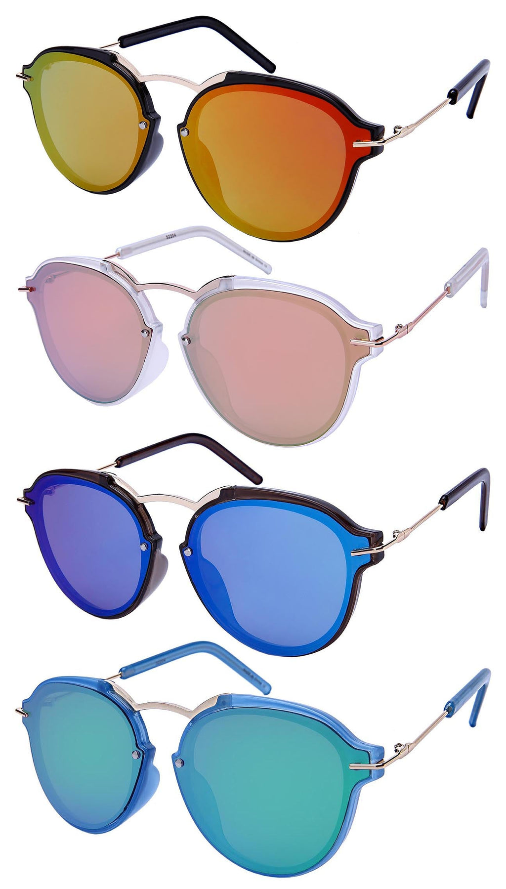 ROUND - OVAL LADIES BULK WHOLESALE SUNGLASSES 32204-FLREV