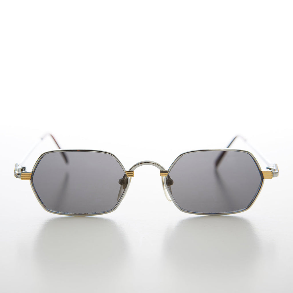 Gold Silver Hexagon Vintage Optical Quality Sunglass - Tempe
