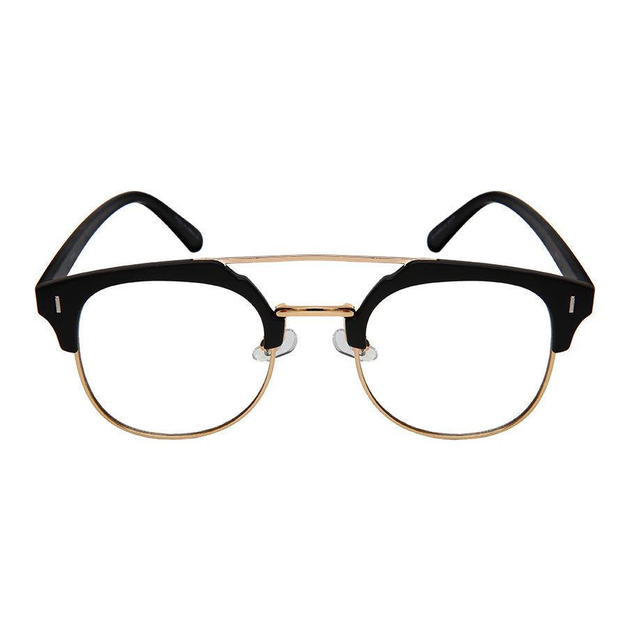 HORN RIM UNISEX CLEAR LENS BULK WHOLESALE 53096-FLCL