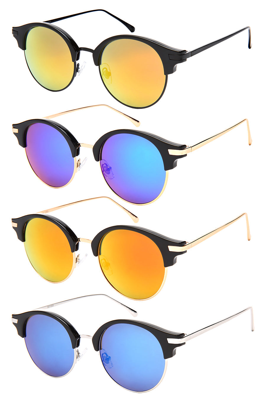 HORNED RIM UNISEX BULK WHOLESALE SUNGLASS 541053-REV