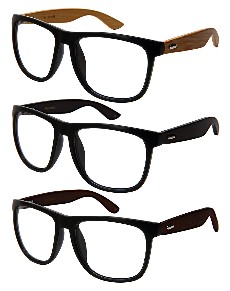 SOHO BAMBOO UNISEX BULK PERSONALITY GLASSES 541085BM-CL