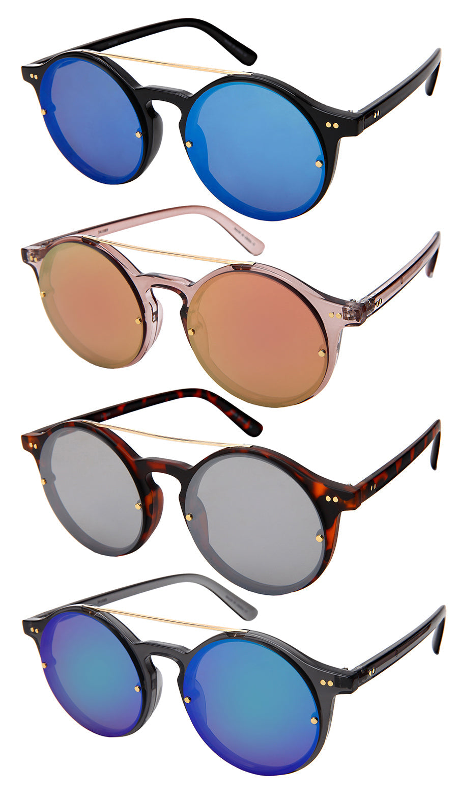 ROUND - OVAL UNISEX BULK WHOLESALE SUNGLASSES 541089-FLREV