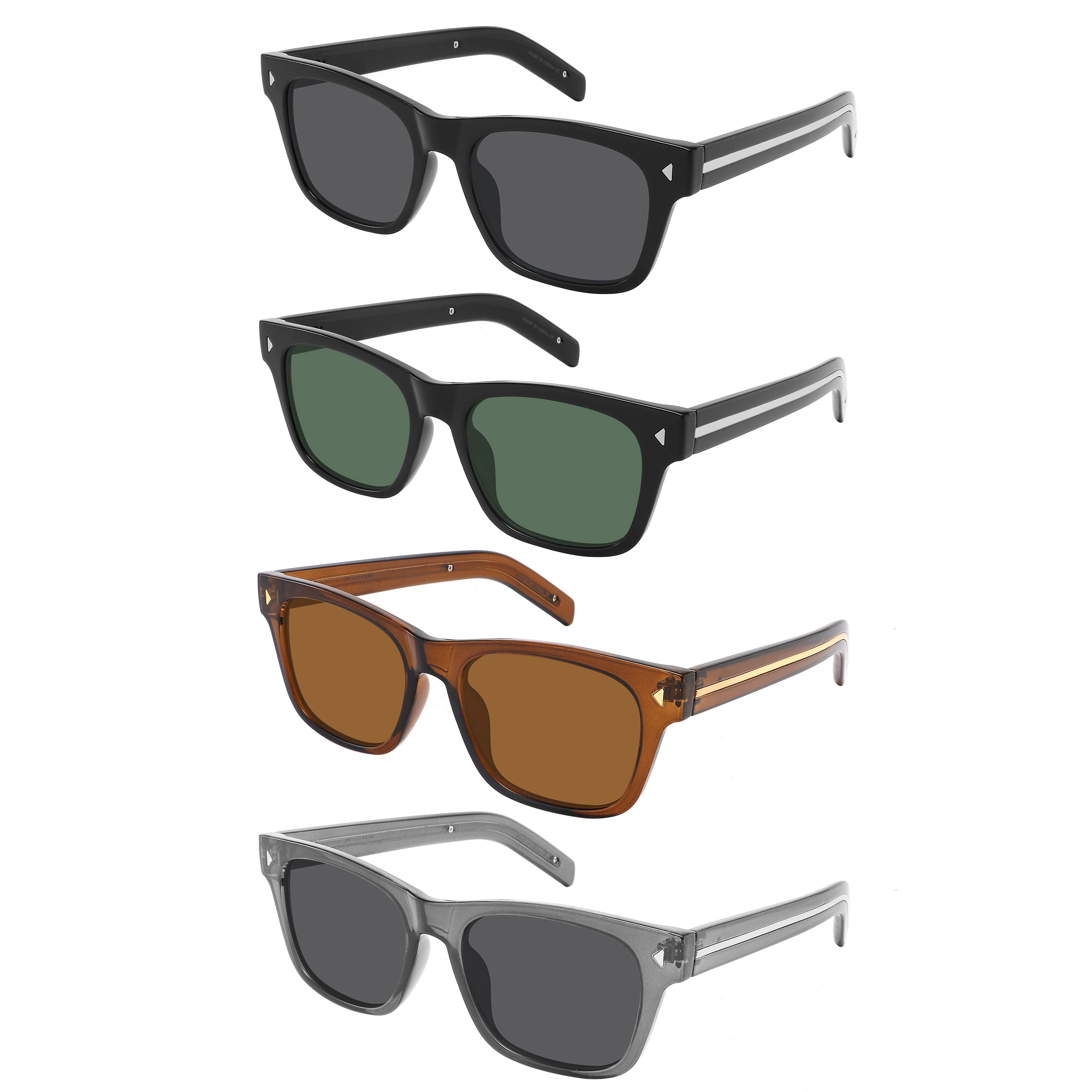 SQUARE HORN-RIM UNISEX POLARIZED SUNGLASS 541153-FLP