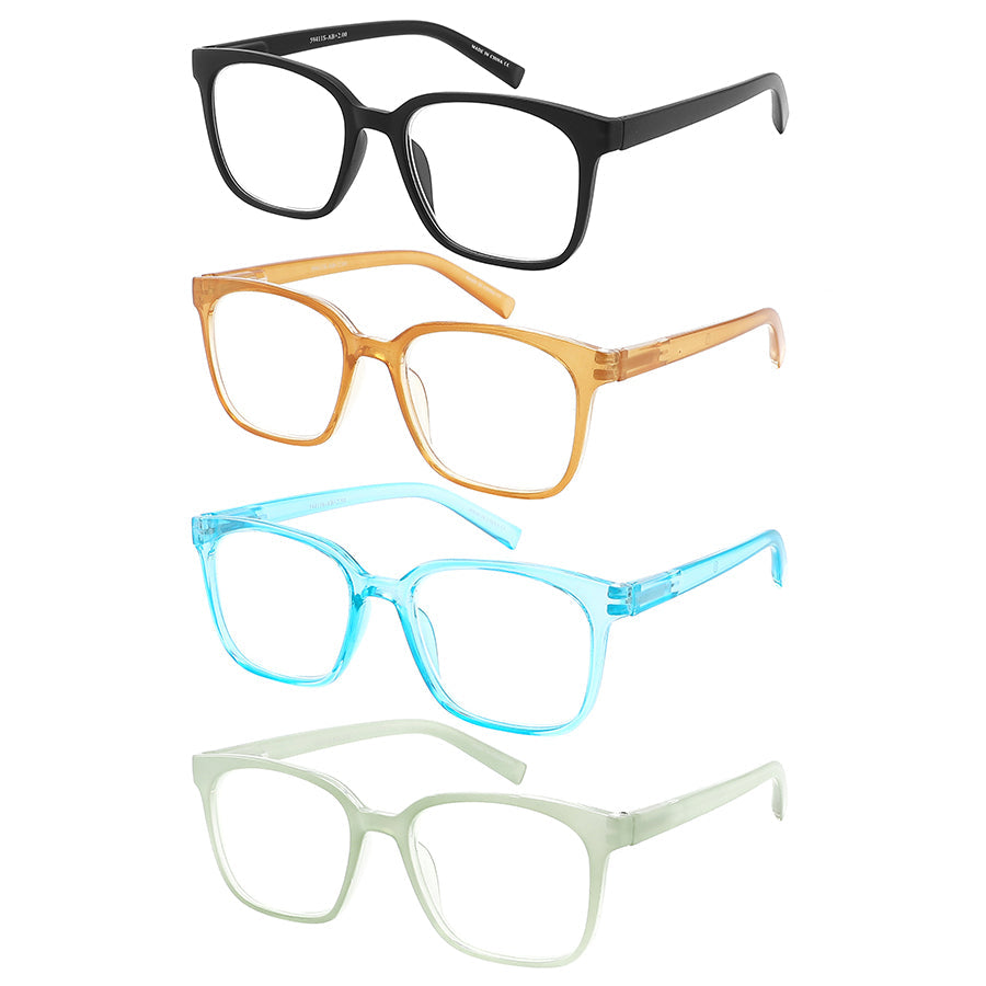 ANTI BLUE LIGHT SQUARE UNISEX CLEAR LENS GLASSES WHOLESALE 59411S-AB