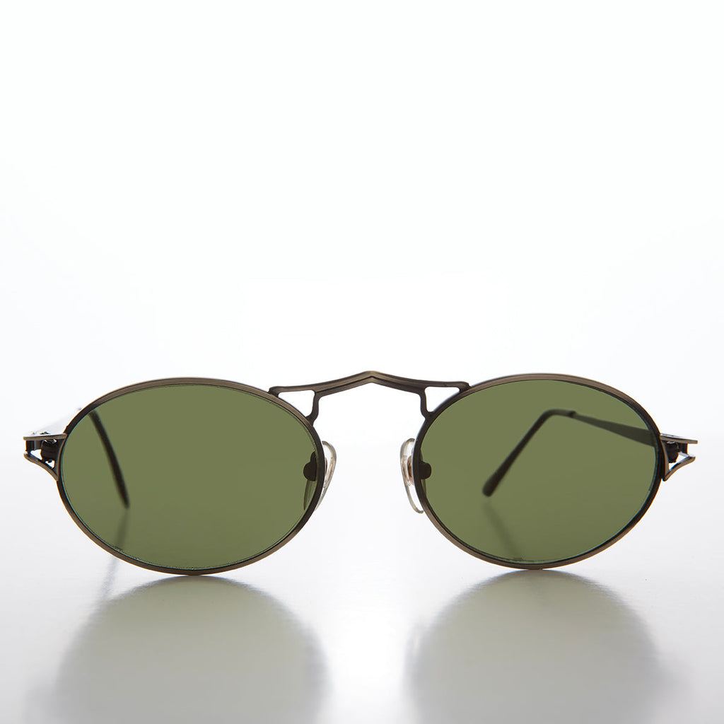 Oval Metal Steampunk Sunglass - Wyman